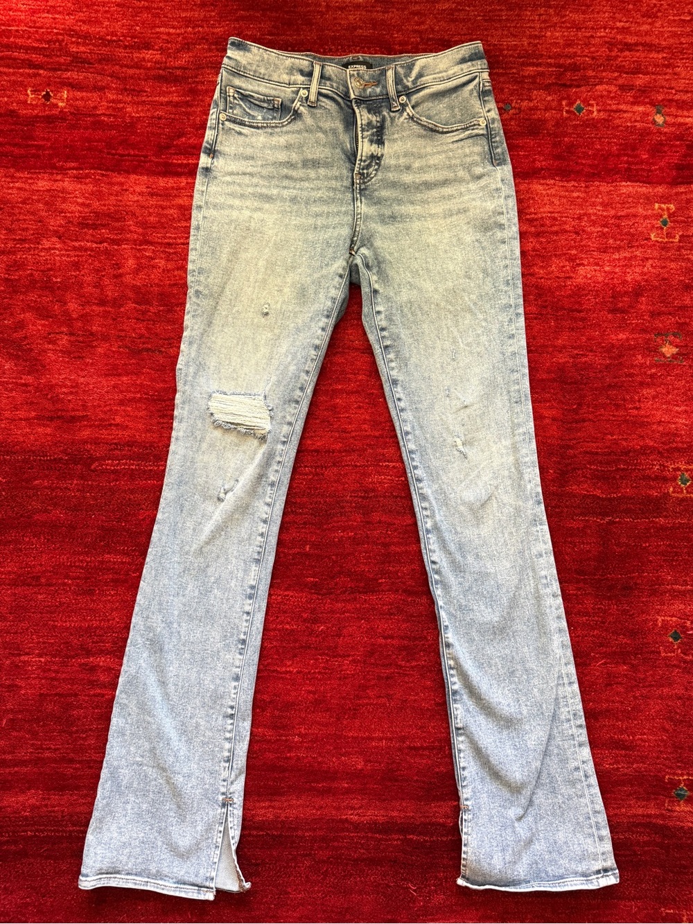 Express Skyscraper Distressed Jeans - LONG - stretch
